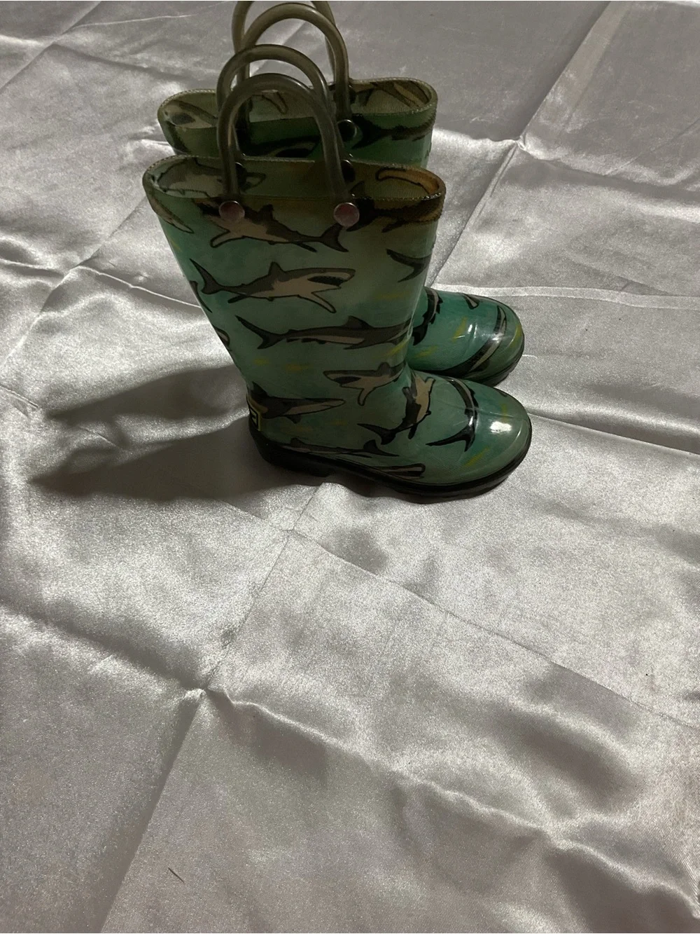 Girls' Green Patterned Rain Boots